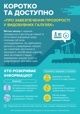 Закон «Про забезпечення прозорості у видобувних галузях» в інфографіці