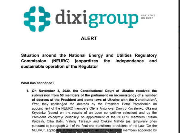DiXi Group Alert: situation around the NEURC jeopardizes independence and sustainable operation of the Regulator