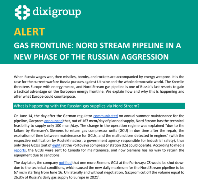 Gas frontline: Nord Stream pipeline in a new phase of the russian aggression