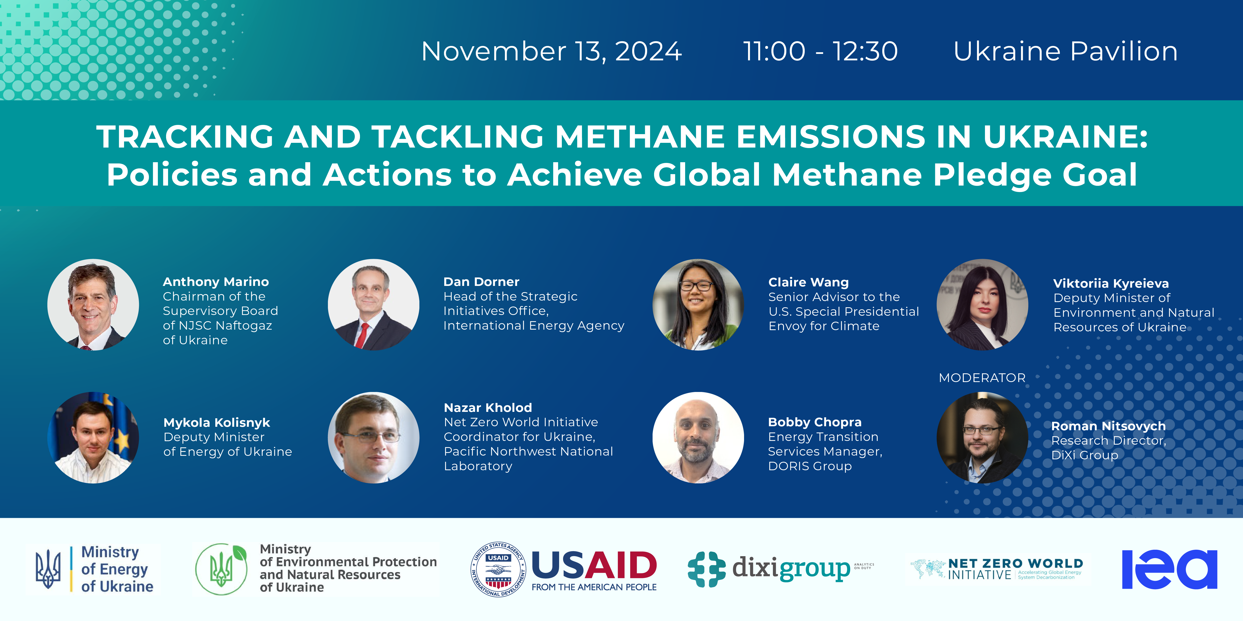 High-level event “Tracking and Tackling Methane Emissions in Ukraine: Policies and Actions to Achieve Global Methane Pledge Goal” at COP29