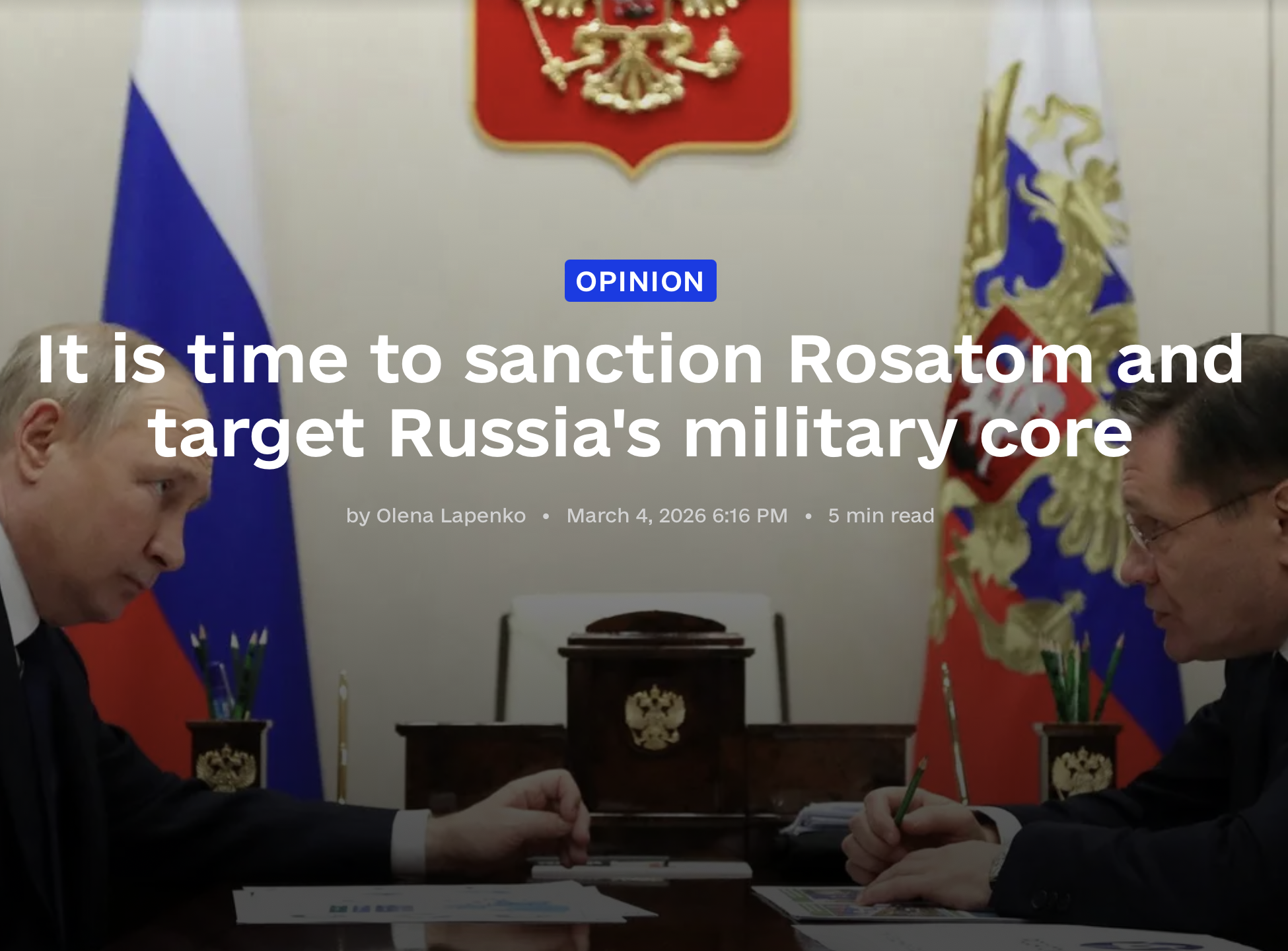 It is time to sanction Rosatom and target Russia’s military core